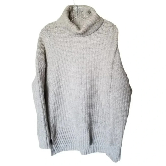 Madewell Merino Wool Ribbed Turtleneck Tunic Sweater  L - Picture 4 of 13